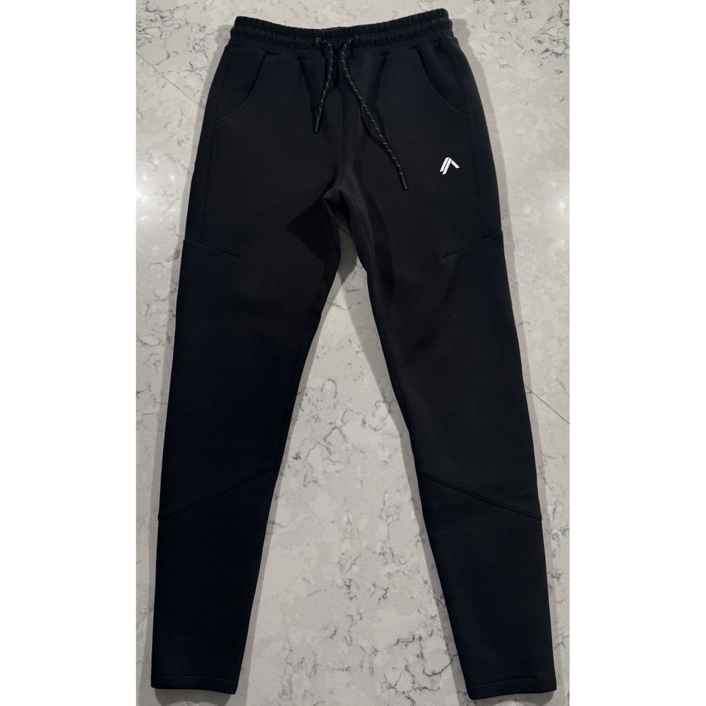 Alphalete Joggers Mens Medium Black Stretch Tapered Athleisure Gym Training Logo